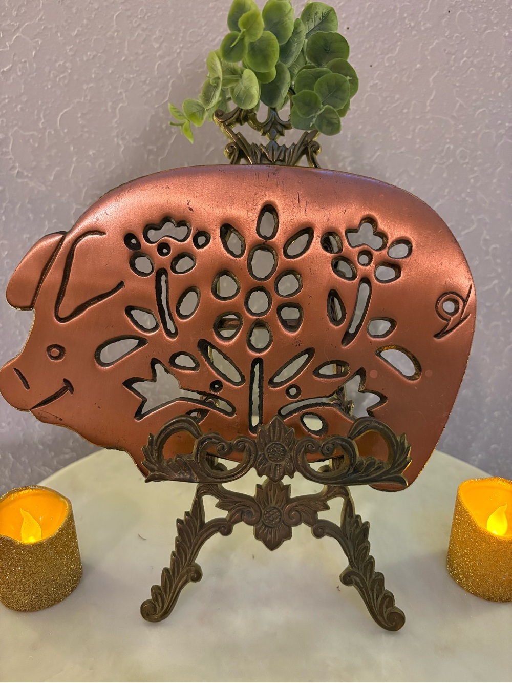 Vintage Copper Utensil Rest